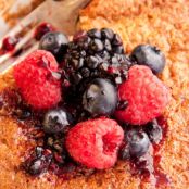 Flourless Almond Mini Cakes with Mixed-Berry Topping